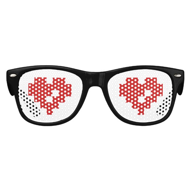 Pixel Heart 8 Bit Love Kids Sunglasses (Front)