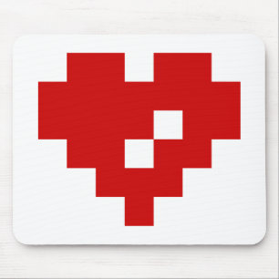 Pixel Heart 8 Bit Love Mouse Pad