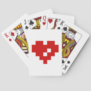 Pixel Heart 8 Bit Love Playing Cards