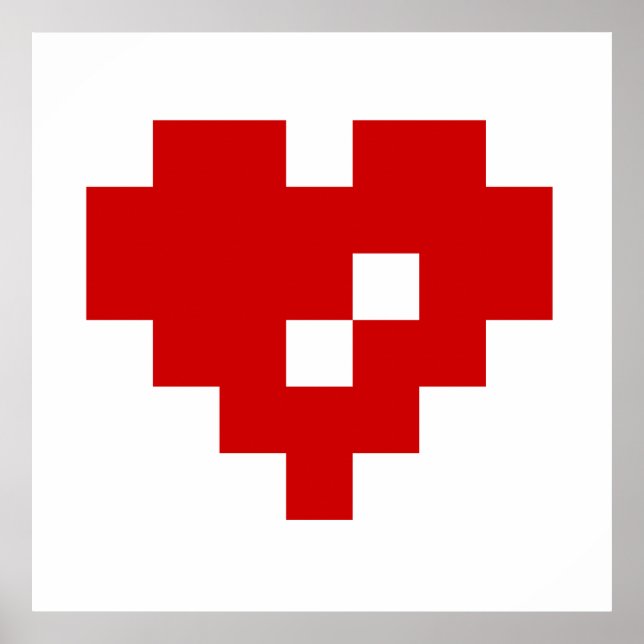 Pixel Heart 8 Bit Love Poster (Front)