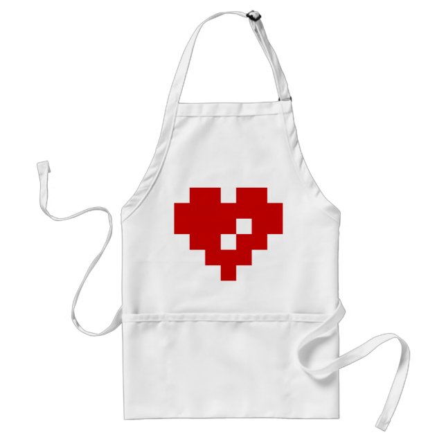 Pixel Heart 8 Bit Love Standard Apron (Front)