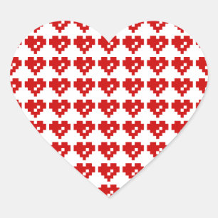 Pixel Heart 8 Bit Love Sticker