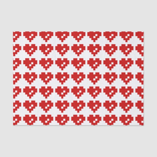 Pixel Heart 8 Bit Love Tissue Paper (Front)