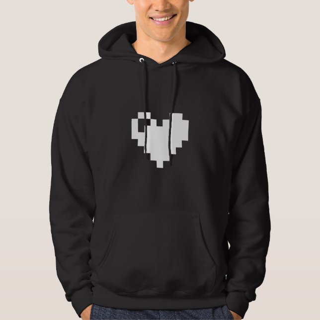 Pixel Heart 8 bits Hoodie (Front)