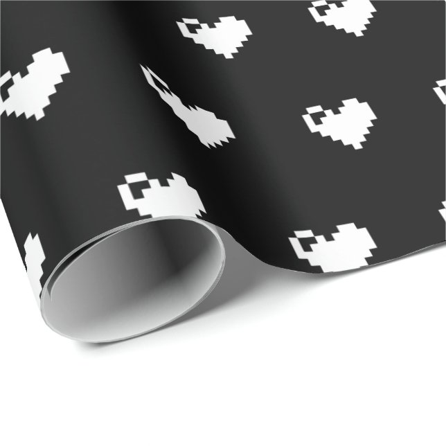 Pixel Heart 8 bits Wrapping Paper (Roll Corner)