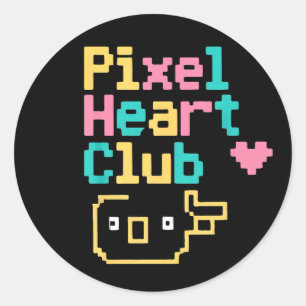 Pixel Heart Club: Retro Love Pixel Art for Gamers  Classic Round Sticker