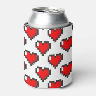 Pixel Heart Pattern Can Cooler