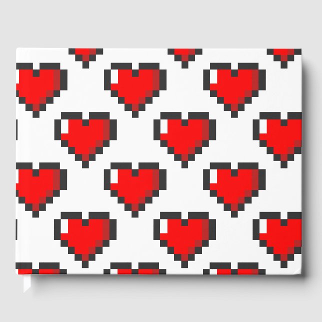 Pixel Heart Pattern Guest Book (Front)