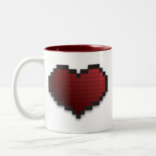 Pixel Heart Two-Tone Coffee Mug