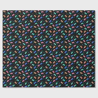 Pixel Hearts & Controllers Wrapping Paper - Invert
