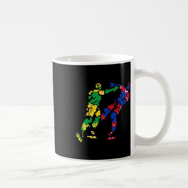 Pixel Hockey Fight  Coffee Mug (Right)