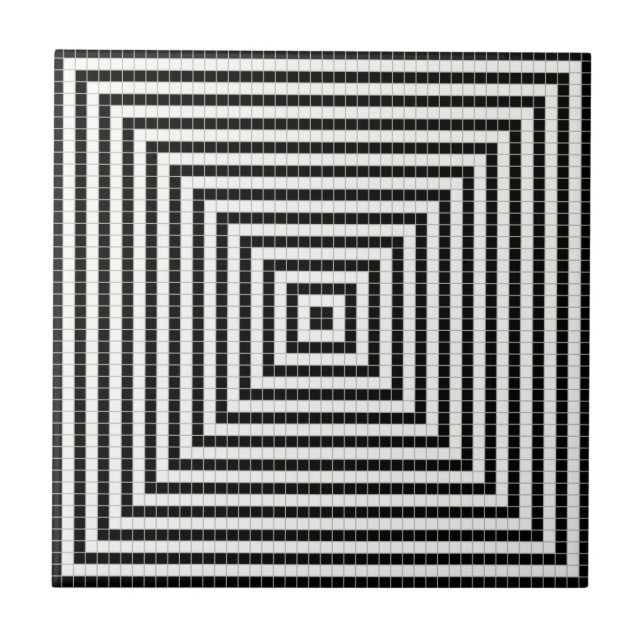 Pixel Illusion Pattern Ceramic Tile (Front)