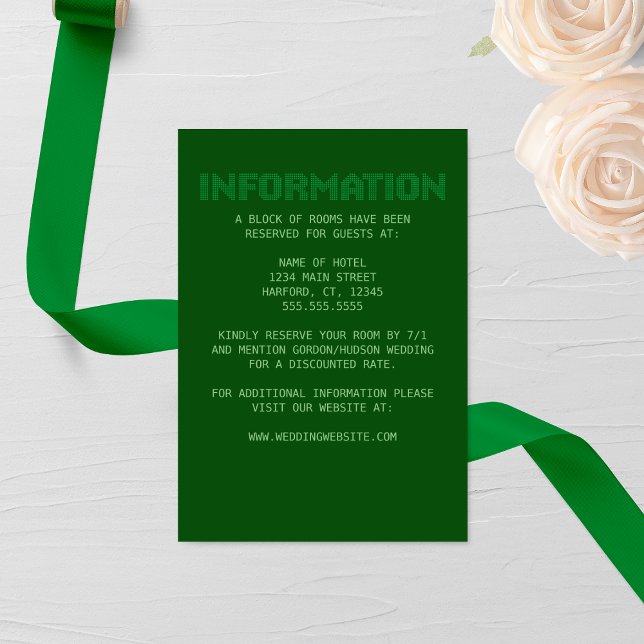 Pixel 'Information' Wedding Enclosure Card (Creator Uploaded)