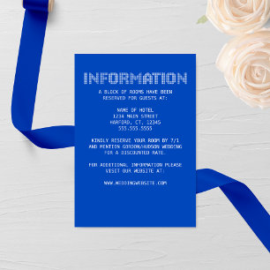 Pixel 'Information' Wedding Enclosure Card