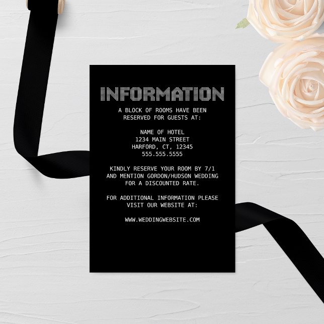 Pixel 'Information' Wedding Enclosure Card (Creator Uploaded)