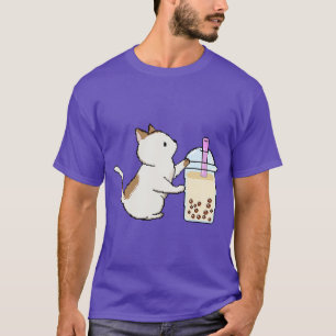 Pixel Kitty Loves Boba Tea T-Shirt