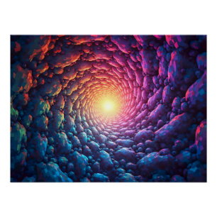 Pixel Kunst als " Licht am Ende des Tunnels" Poster