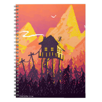 Pixel landscape with mountains  notebook