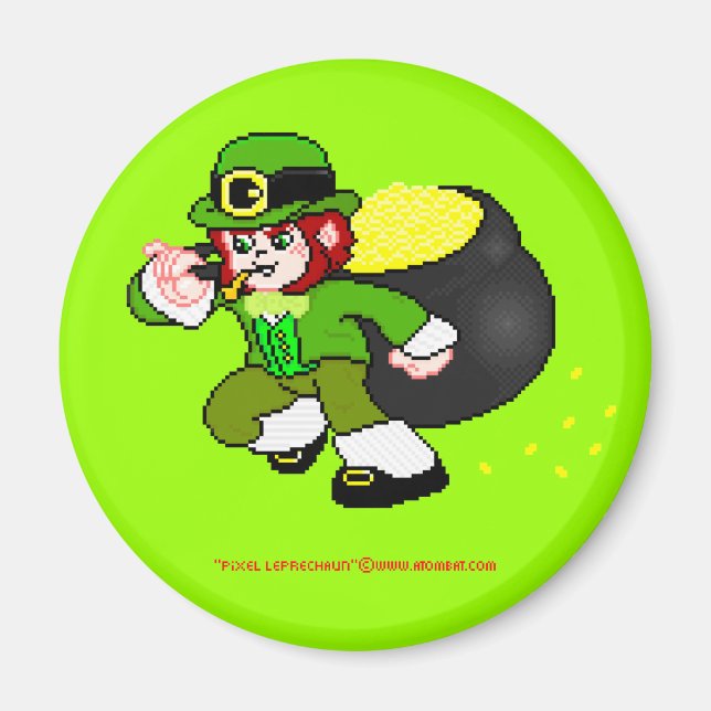 Pixel Leprechaun Magnet 3 (Front)