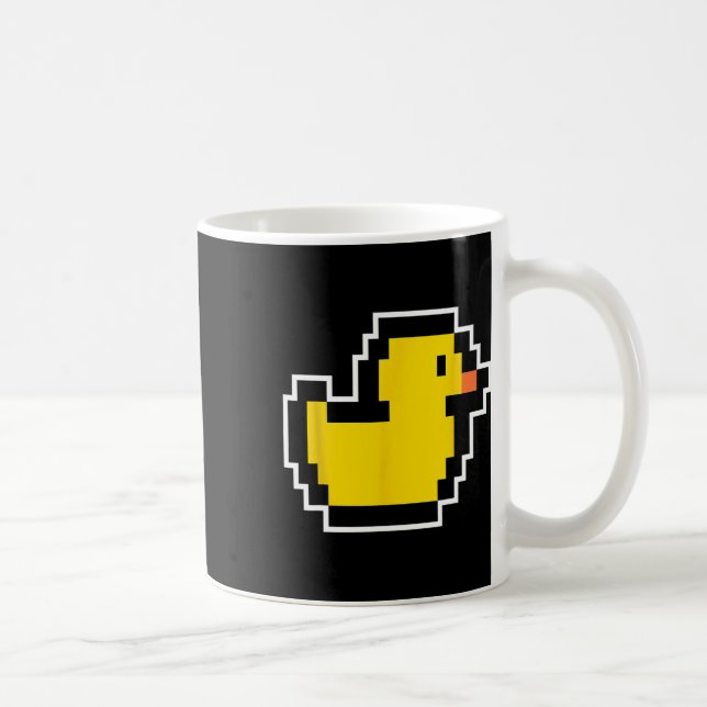 Pixel Little Duck 80s Video Game Halloween Costume Coffee Mug (Right)
