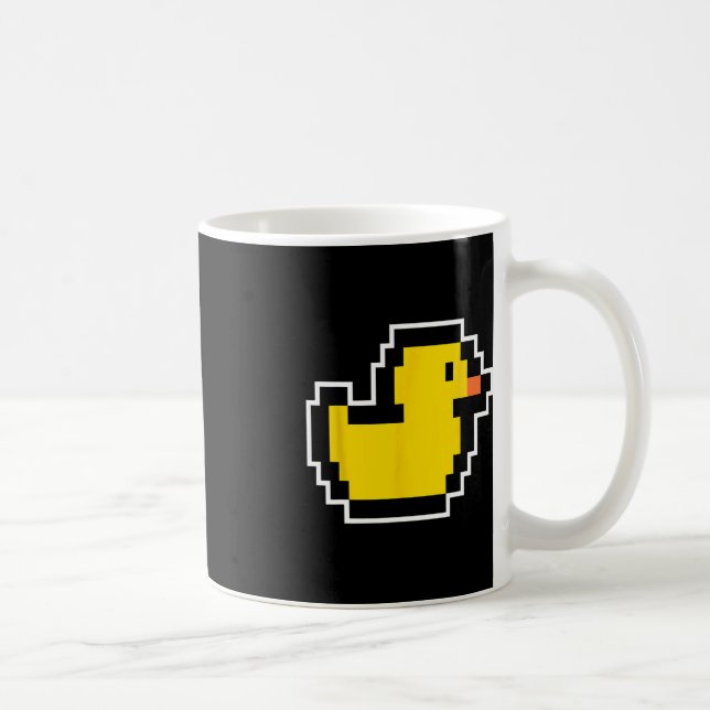 Pixel Little Duck 80s Video Game Halloween Costume Coffee Mug (Right)