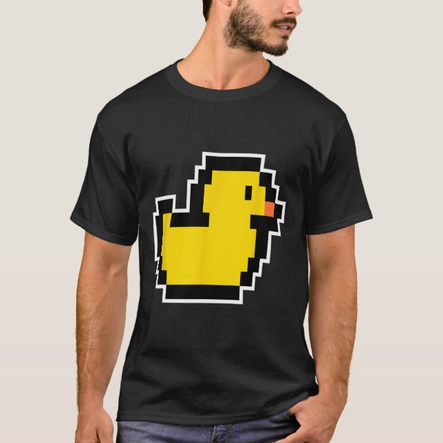 Pixel Little Duck 80s Video Game Halloween Costume T-Shirt (Front)