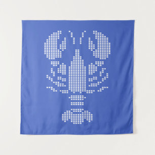 Pixel Lobster Emblem Mosaic Tapestry