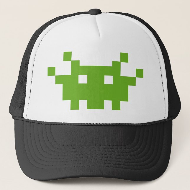 pixel monster oldschool gaming trucker hat (Front)