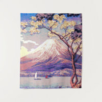Pixel Mt. Fuji from Lake Yamanaka in Dusk Poster