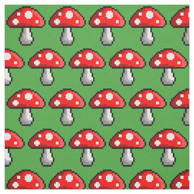 Pixel Mushroom Fabric (Swatch)