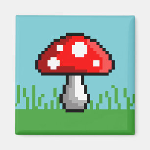 Pixel Mushroom Meadow Magnet
