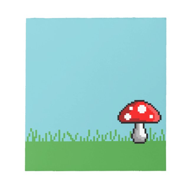 Pixel Mushroom Meadow Notepad (Front)