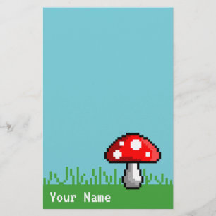 Pixel Mushroom Meadow Stationery