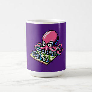 Pixel Octopus Chess Retro Strategy Board Game Art Coffee Mug