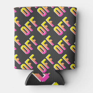 Pixel off signs: vintage pattern. can cooler