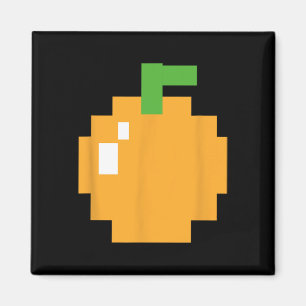 Pixel Orange 80s Retro Arcade Video Game Halloween Magnet