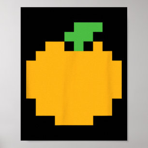 Pixel Orange 80s Video Game Halloween Easy Group C Poster