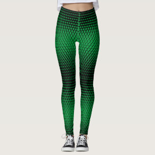 Pixel Pattern 09.B.w. Green BG Leggings