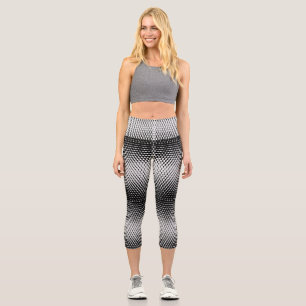 Pixel Pattern 09.B.w. Offwhite BG Capri Leggings