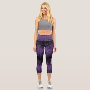 Pixel Pattern 09.B.w. Purple BG Capri Leggings