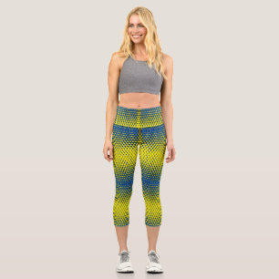 Pixel Pattern 09.BBLK.w BYellow BG Capri Leggings