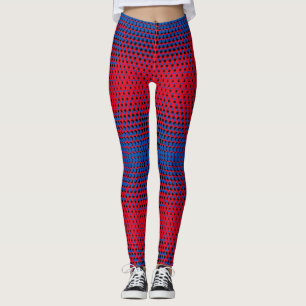 Pixel Pattern 09.BBLK.w Red BG Leggings