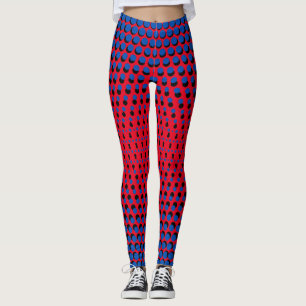 Pixel Pattern 09.BBLK.w Red BG Leggings