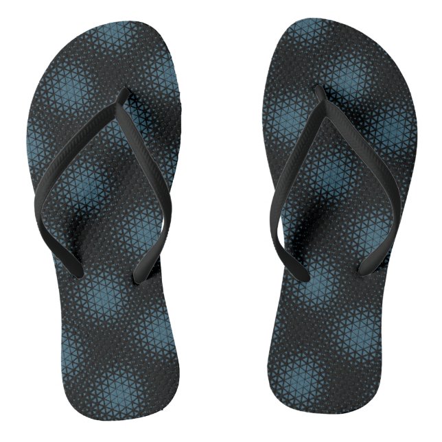 Pixel Pattern 10.B.bw Black BG Thongs (Footbed)