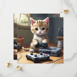 "Pixel Paws: The Gamer Kitten in Action" Save The Date