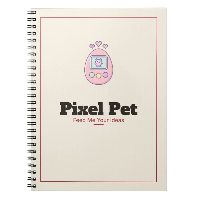 Pixel Pet Virtual Pet Spiral Notebook (Front)