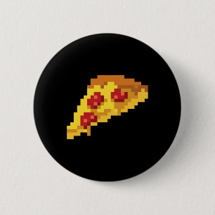 Pixel Pizza 80s Video Game Retro 8-bit Halloween C 6 Cm Round Badge