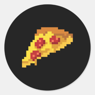 Pixel Pizza 80s Video Game Retro 8-bit Halloween C Classic Round Sticker