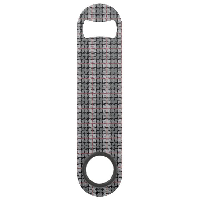 Pixel Plaid in Grey with Red Stripe (Front)