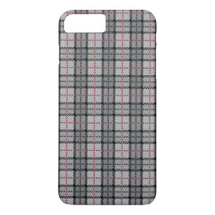 Pixel Plaid in Grey with Red Stripe iPhone 8 Plus/7 Plus Case